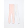 Pack 2 collant in tessuto stretch Made in Italy neonata (Velikost 0-6, Barva Růžová)