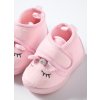 Scarpine con applicazioni e ricami neonata (Velikost 20, Barva Růžová)