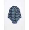 Body-camicia in flanella di puro cotone neonato (Velikost 1-3 měsíců (56 cm), Barva Modrá)