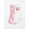 Pack 3 calze lunghe in viscosa di bamboo stretch neonata (Velikost 6-12, Barva Růžová)