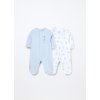 Pack 2 tutine in interlock di puro cotone neonato (Velikost 0-1 měsíců (50 cm), Barva Azurová)