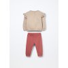 Jogging set in misto cotone fleece neonata (Velikost 9-12 měsíců (74 cm), Barva Béžová)