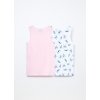 Pack 2 canotte in jersey di cotone stretch bambina (Velikost 3-4 let (104 cm), Barva Bílá)