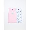 Pack 2 canotte in jersey di cotone stretch bambina (Velikost 3-4 let (104 cm), Barva Bílá)