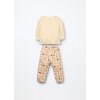 Set pigiama lungo in cotone fleece neonata (Velikost 9-12 měsíců (74 cm), Barva Béžová)
