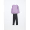 Jogging set in cotone fleece stretch bambina (Velikost 3-4 let (104 cm), Barva Fialová)