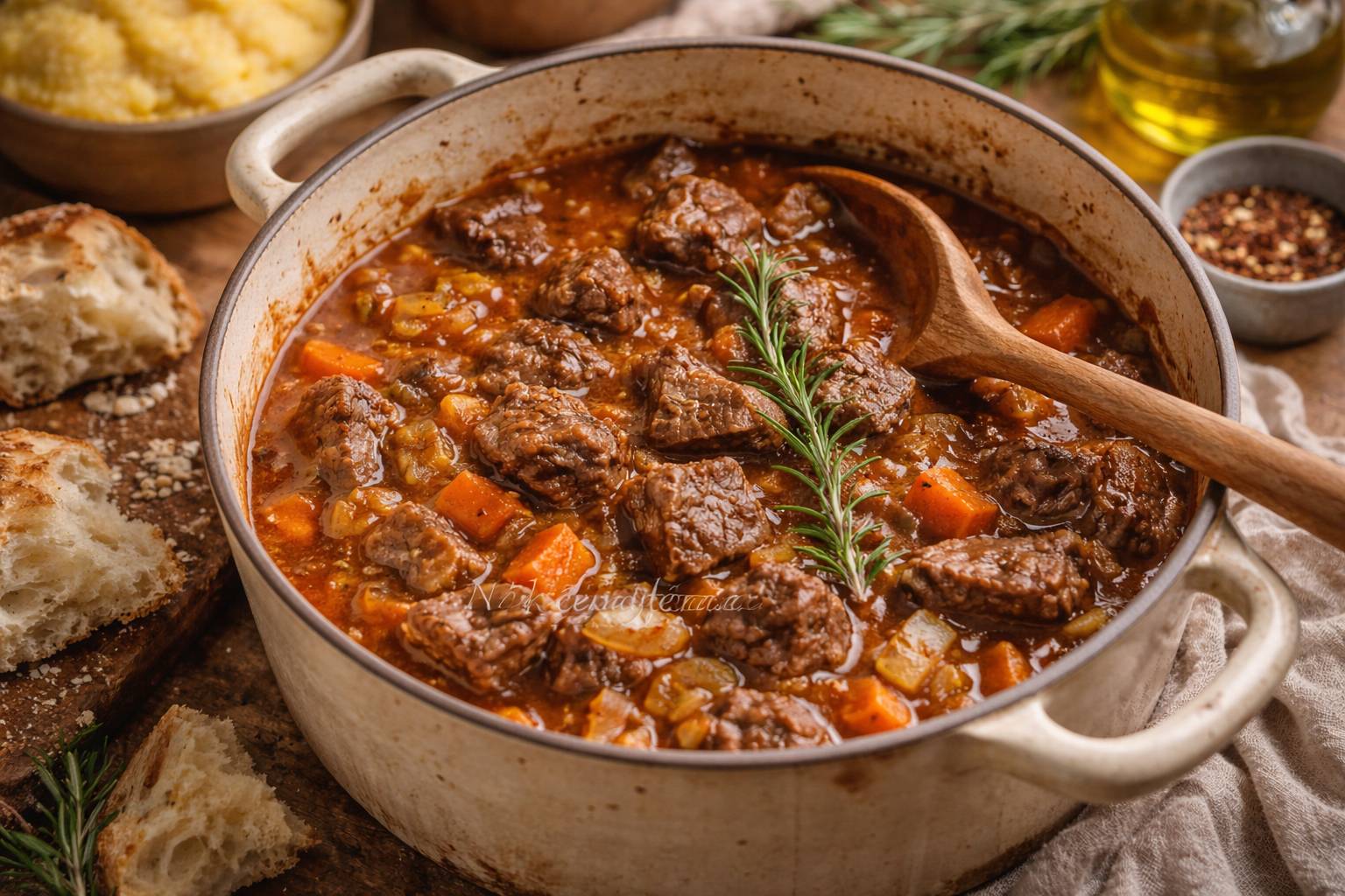 Spezzatino di manzo – pomalu dušené hovězí po italsku