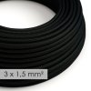 Textilní elektrický kabel 3x1,5 - umělý hedváb RM04 černý
