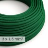 Textilní elektrický kabel 3x1,5 - umělý hedváb RM21 zelený