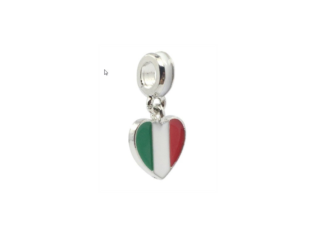 Přívěsek - srdíčko v italských barvách