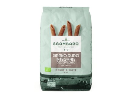 Penne rigate celozrnné těstoviny Sgambaro 500g