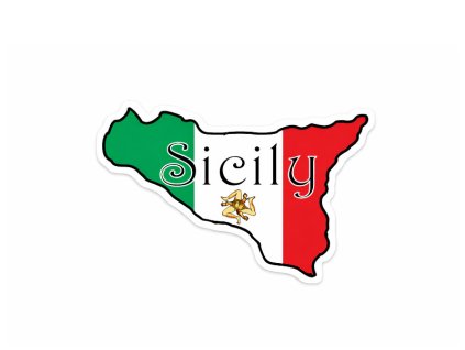 Samolepka Sicily mapa Sicílie
