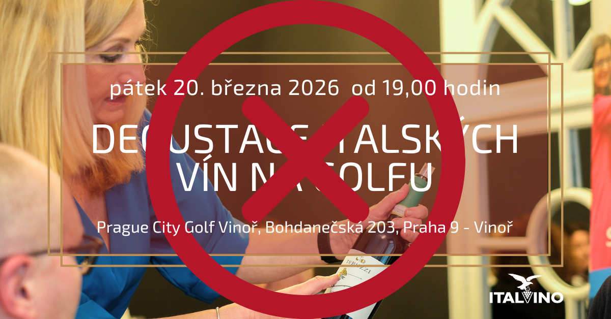 Degustace italských vín 20. března 2026 v Prague City Golf Vinoř