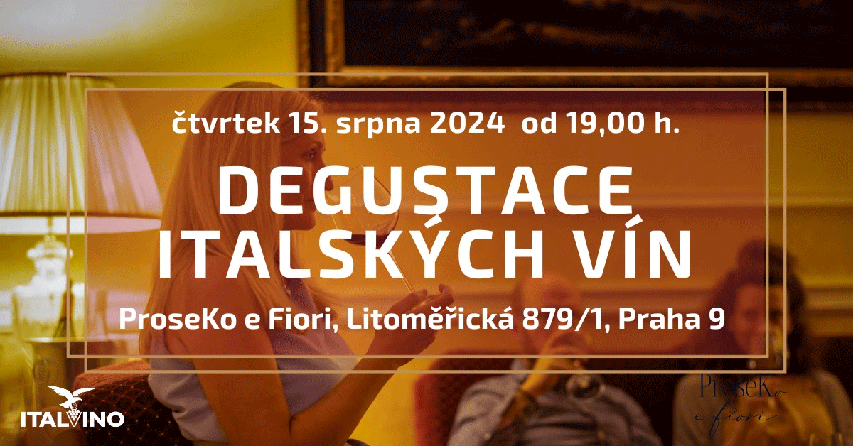 Letní ochutnávka italských vín 15.8.2024 ProseKo e Fiori