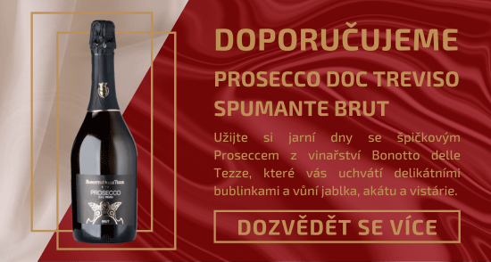 Víno na měsíc duben špičkové šumivé víno Prosecco DOC Treviso Spumante Brut z vinařství Bonotto delle Tezze