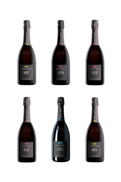 box se 6 italskými šumivými víny Franciacorta