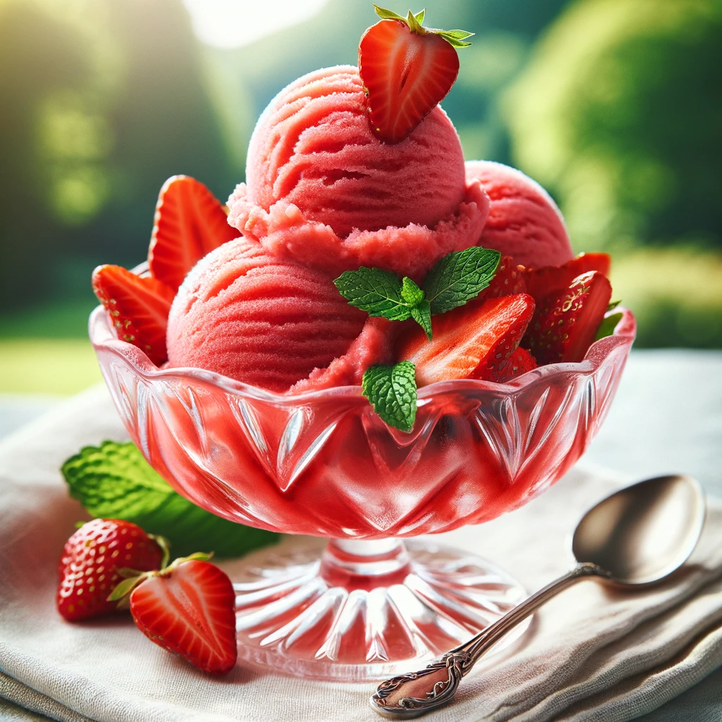 Jahodový sorbet (Sorbetto alle fragole)