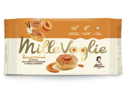 Vicenzi MilleVoglie s meruňkovou náplní (di albicocca e vaniglia) 90g
