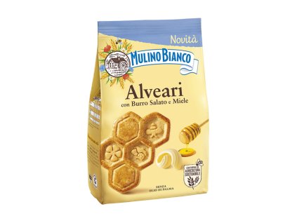 Mulino Bianco sušenky se solí a medem (Biscotti Alveari con Burro Salato e Miele) 300g
