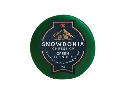 Snowdonia Sýr Chedar GREEN THUNDER s česnekem a bylinkami 200g