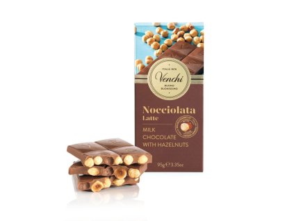 Venchi čokoláda Mléčná čokoláda s lískovými oříšky Piemonte (Nocciolata Latte) 95g