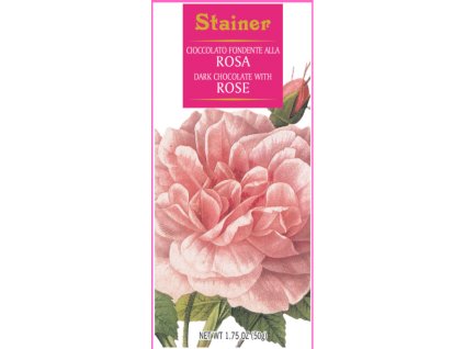 Stainer čokoláda hořká 70% s růžemi (Fondente alla Rosa) 50g