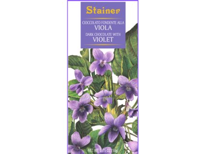 Stainer čokoláda hořká 70% s fialkou (Fondente alla Violetta) 50g
