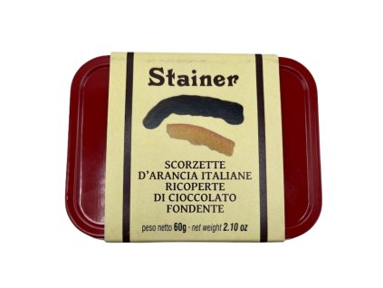Stainer Kandovaná pomerančová kůra v hořké čokoládě (Scorzette di Arance) 60g