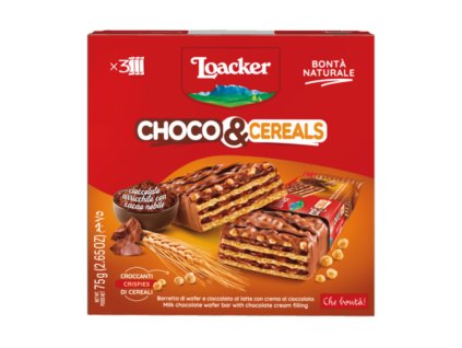 Loacker snack s čokoládou a ceráliemi (Choco & Cereals Snack 4x25g) 100g