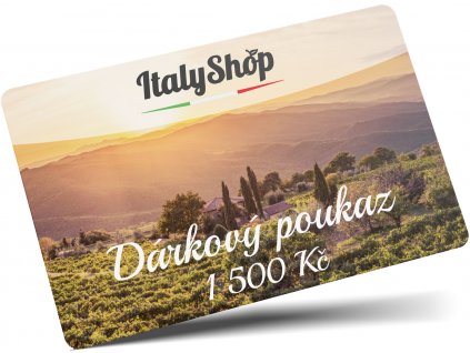 ItalyShop Dárková poukázka 1500 Kč (plast)