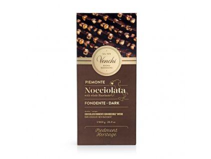 Venchi Nocchiolata fondente Dark - hořká čokoláda s lískovými oříšky 100g