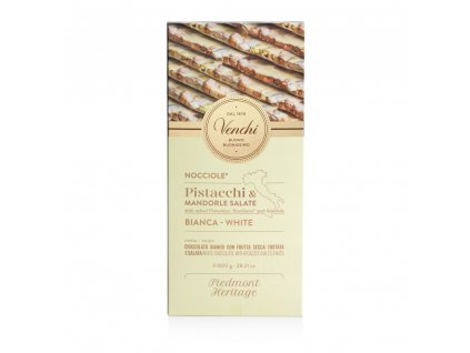 Venchi Pistacchi & Mandorle Salate bílá čokoláda s celými solenými ořechy 800g