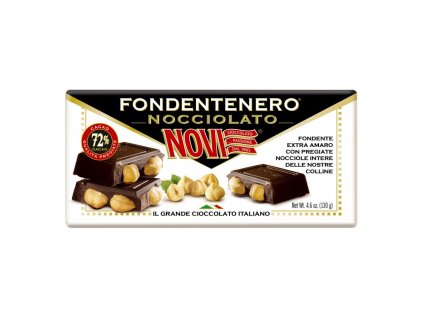 NOVI Hořká čokoláda 72% s lískovými ořechy Fondentenero 130g