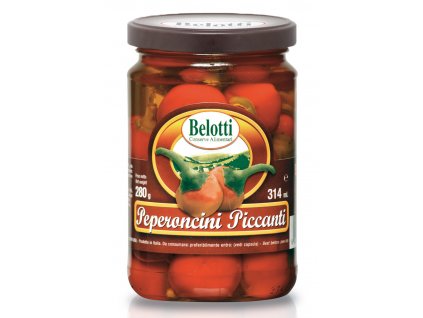 Belotti Pálivé chilli papričky (Peperoncini piccanti) 314ml
