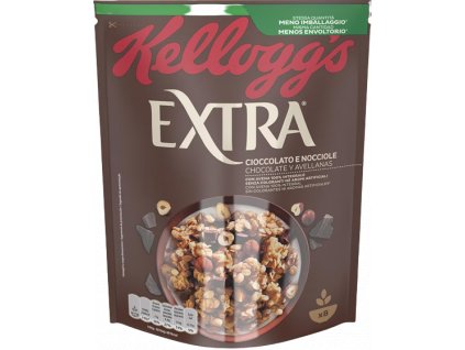 Kellogg's cereálie extra čokoláda s lískovými ořechy  375g
