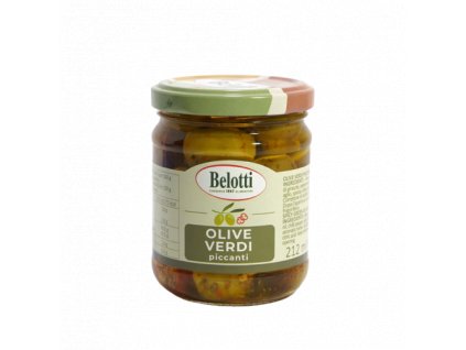 Belotti Zelené olivy pikantní (Olive Verdi Piccanti) 212ml