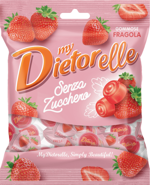 Dietor Dietorelle gumové bonbóny jahodové 70g