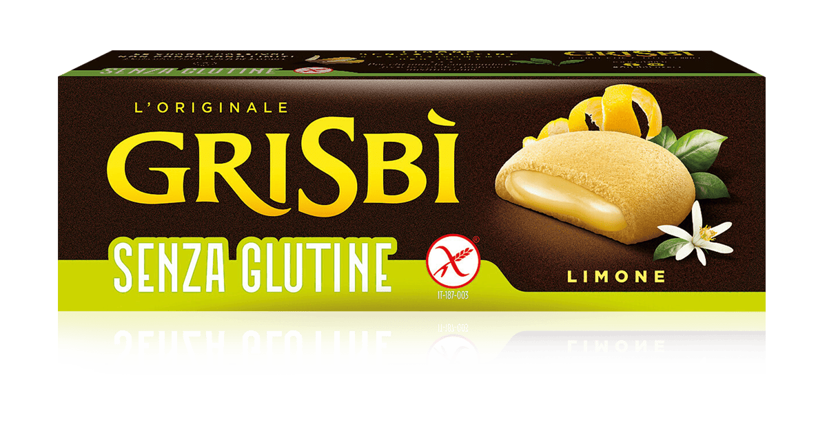 Grisbì Grisbi sušenky bezlepkové plněné citronovým krémem (Senza Glutine Limone) 150g