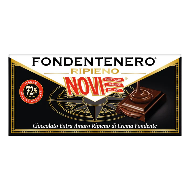 NOVI hořká čokoláda s krémem  (Fondentenero Ripieno) 105g