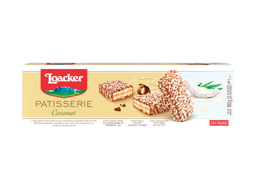Loacker Sušenky mléčné  s kokosem (Patisserie Creme Coconut) 100g