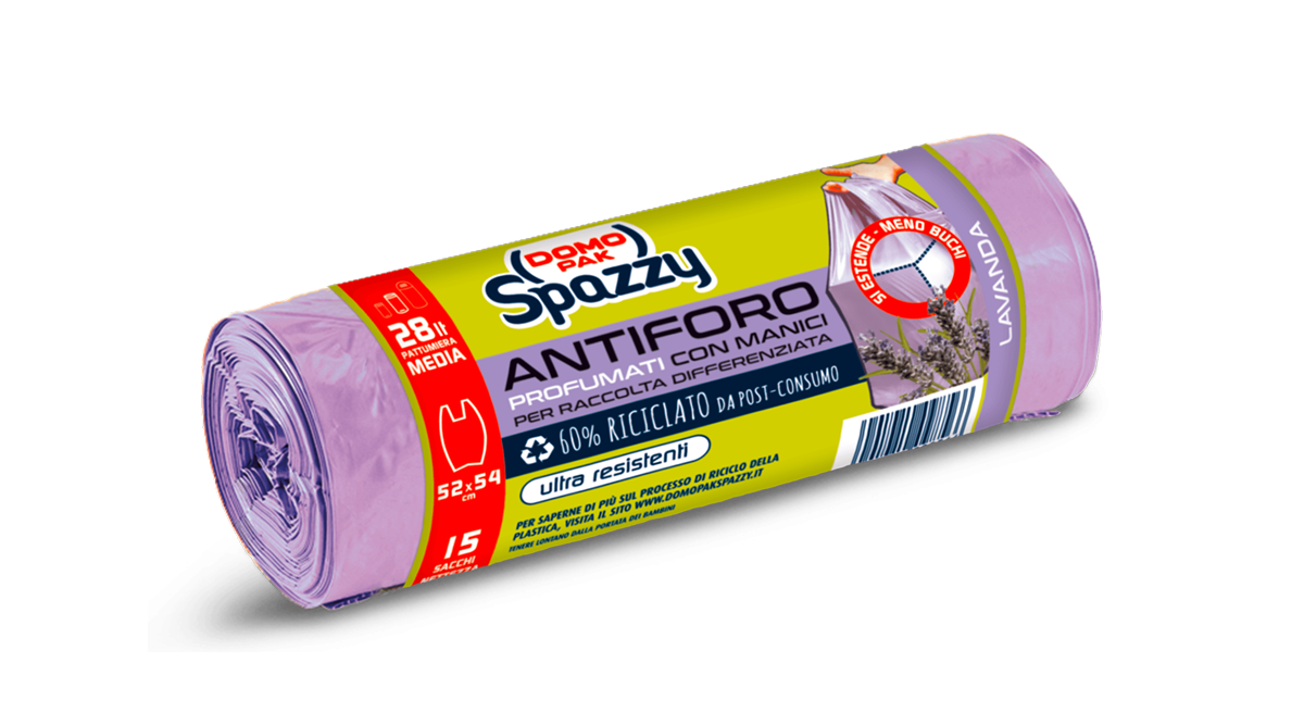 Domopak pytle na odpadkové koše levandulové(Spazzy Sacco Spazzatura Lavanda) 28l
