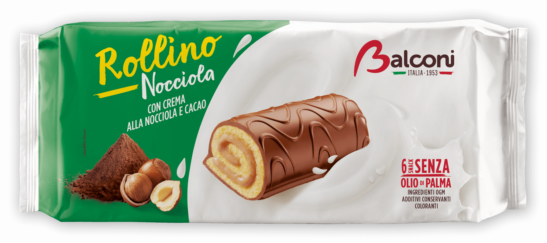 Balconi roláda s lískooříškovou náplní (rollino Nocciola 6x37g) 222g