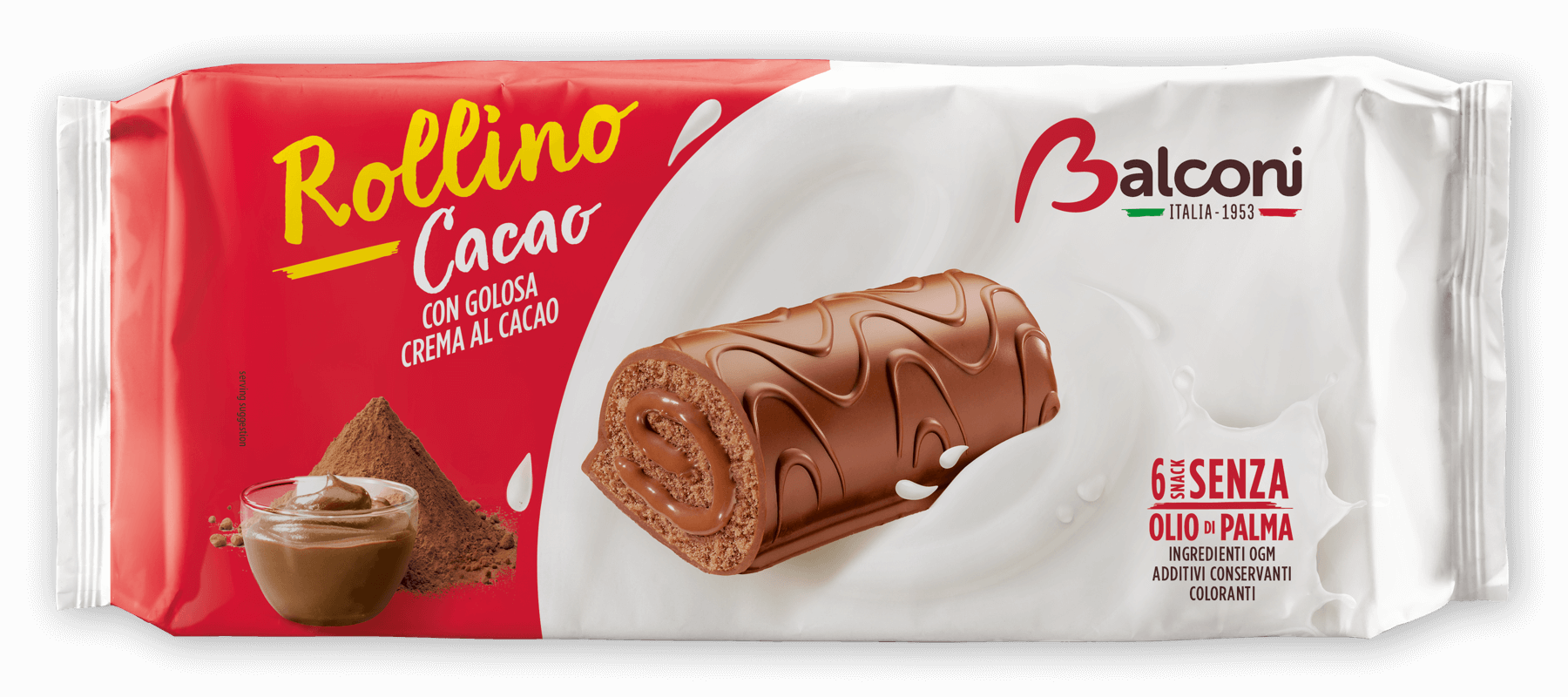 Balconi roláda s kakaovou náplní (Rollino Cocoa 6x37g) 222g