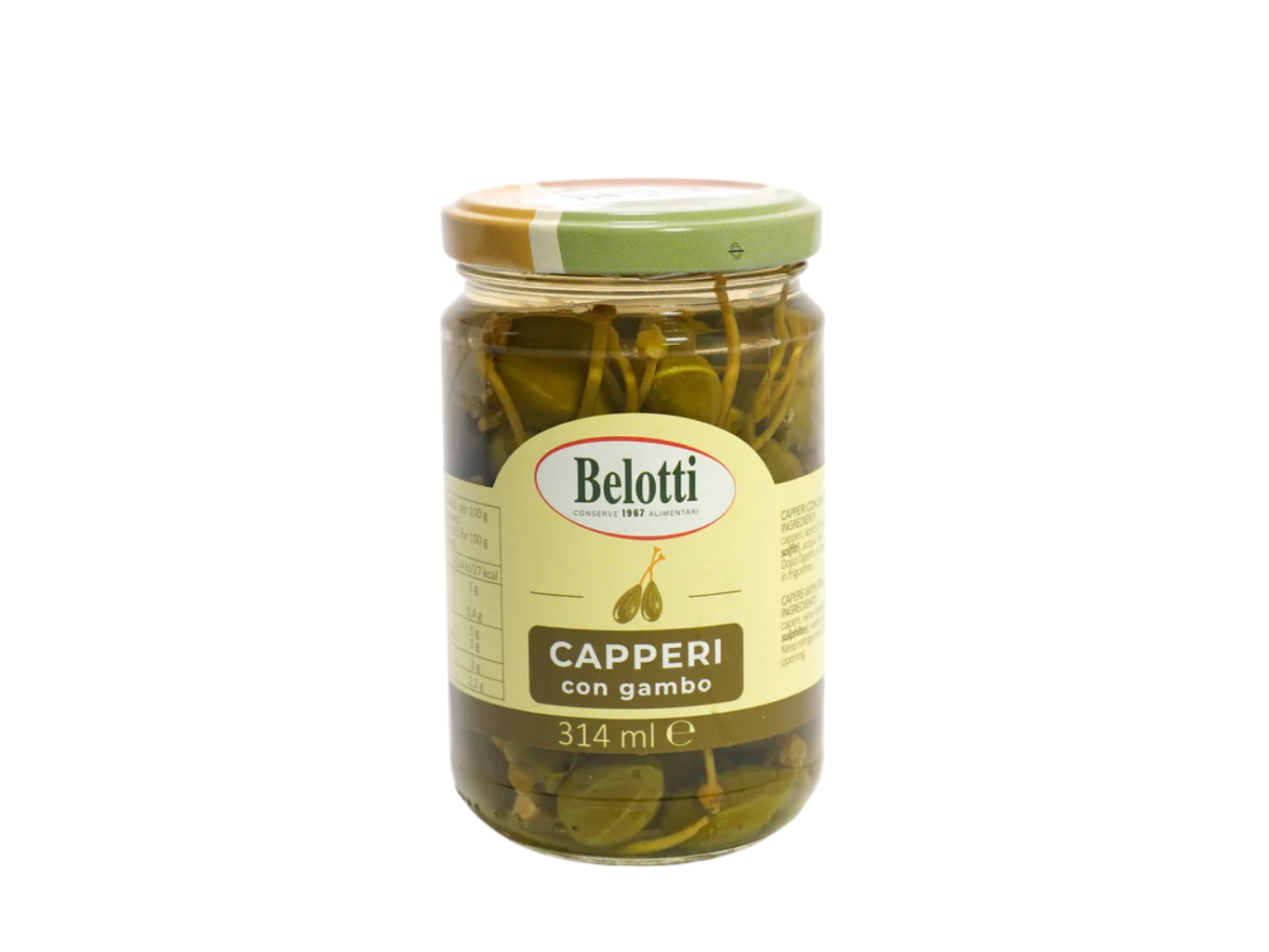 Belotti Kapary v octě velké se stopkou (Capperi Gambo in Aceto) 314ml