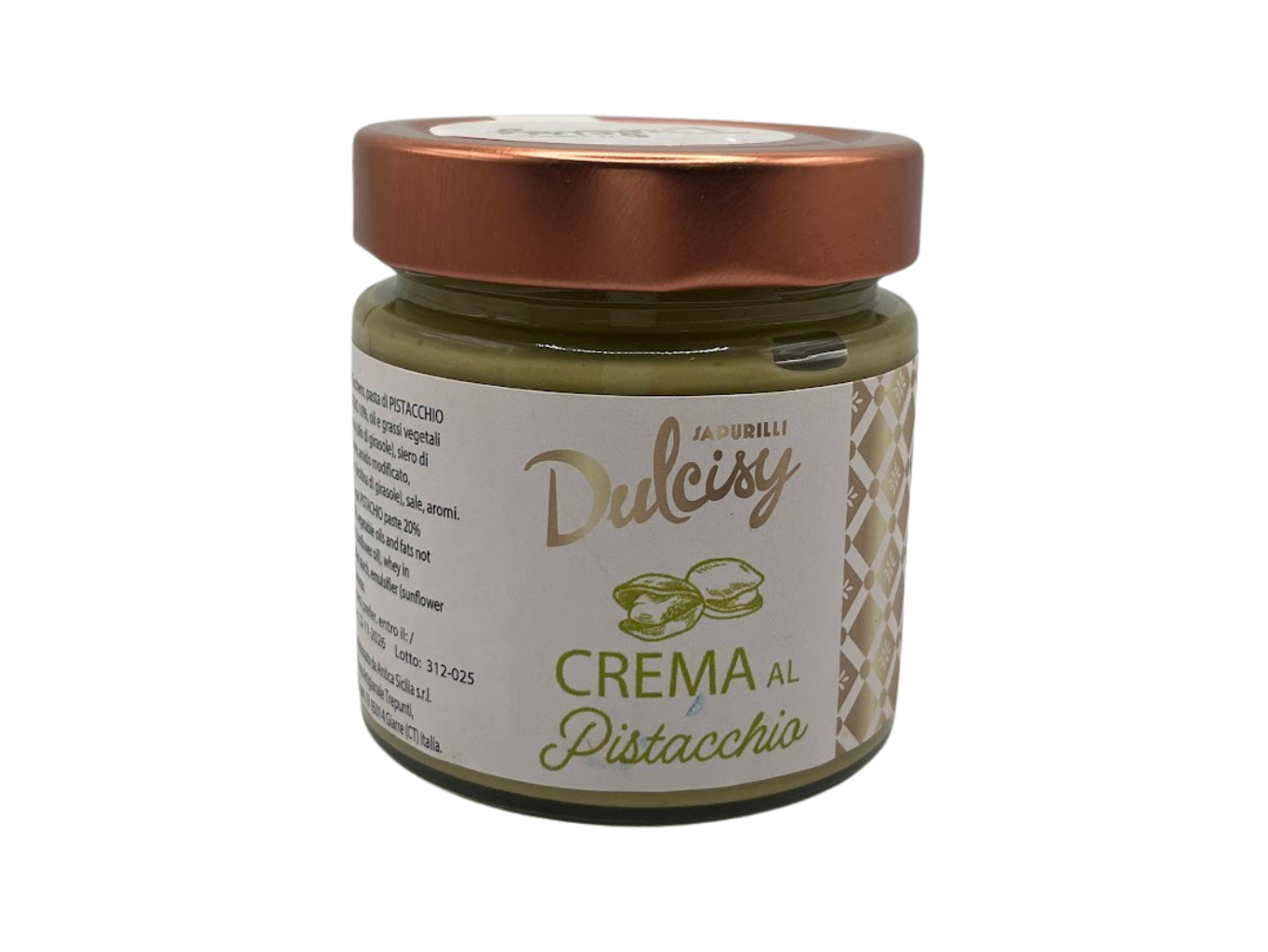 Sapurilli Dulcisy Pistáciový krém (Crema con Pistacchio 30%) 210g