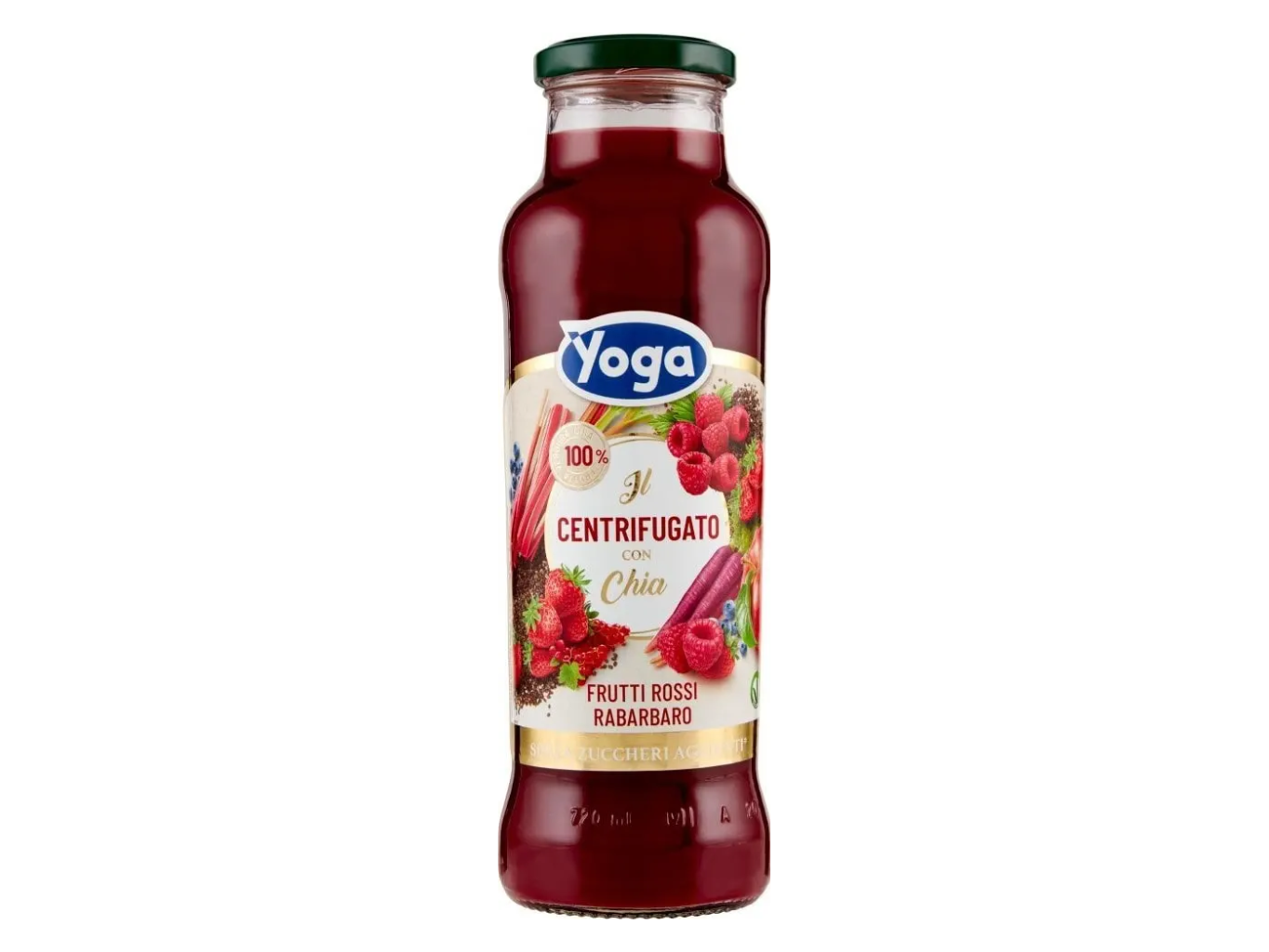 Yoga ovocný nápoj s červeným ovocem a chia (Frutti Rossi Rabarbaro con Chia) 680ml