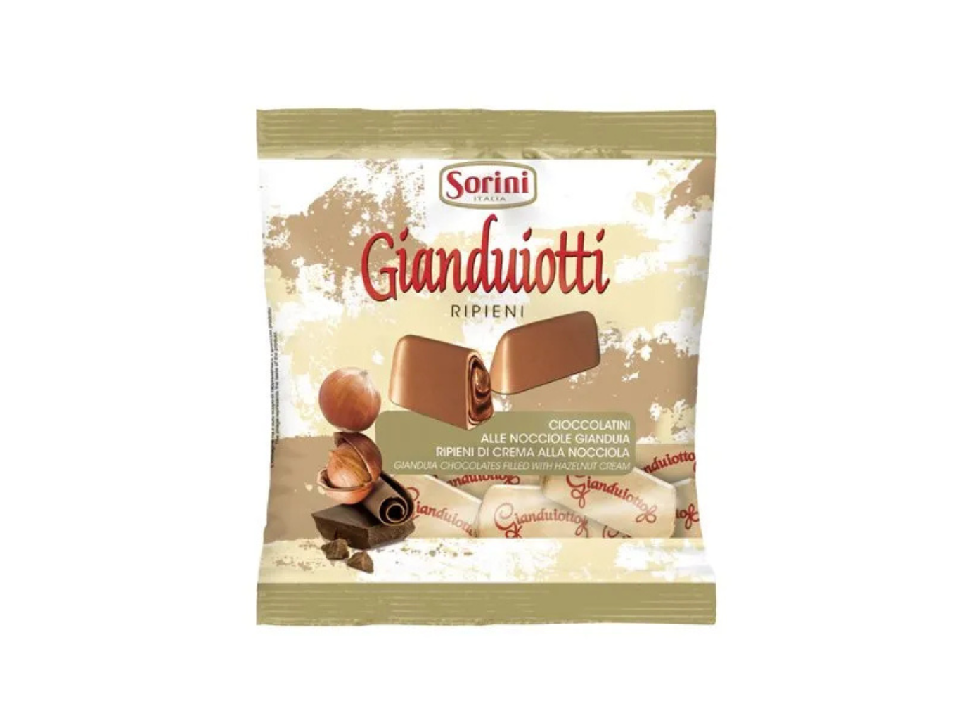 Sorini Pralinky z mléčné čokolády s lískovo-oříškovým krémem (Giuanduiotti) 90g