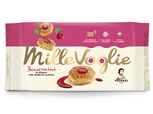 Vicenzi MilleVoglie s malinovou náplní (di lamponi) 90g