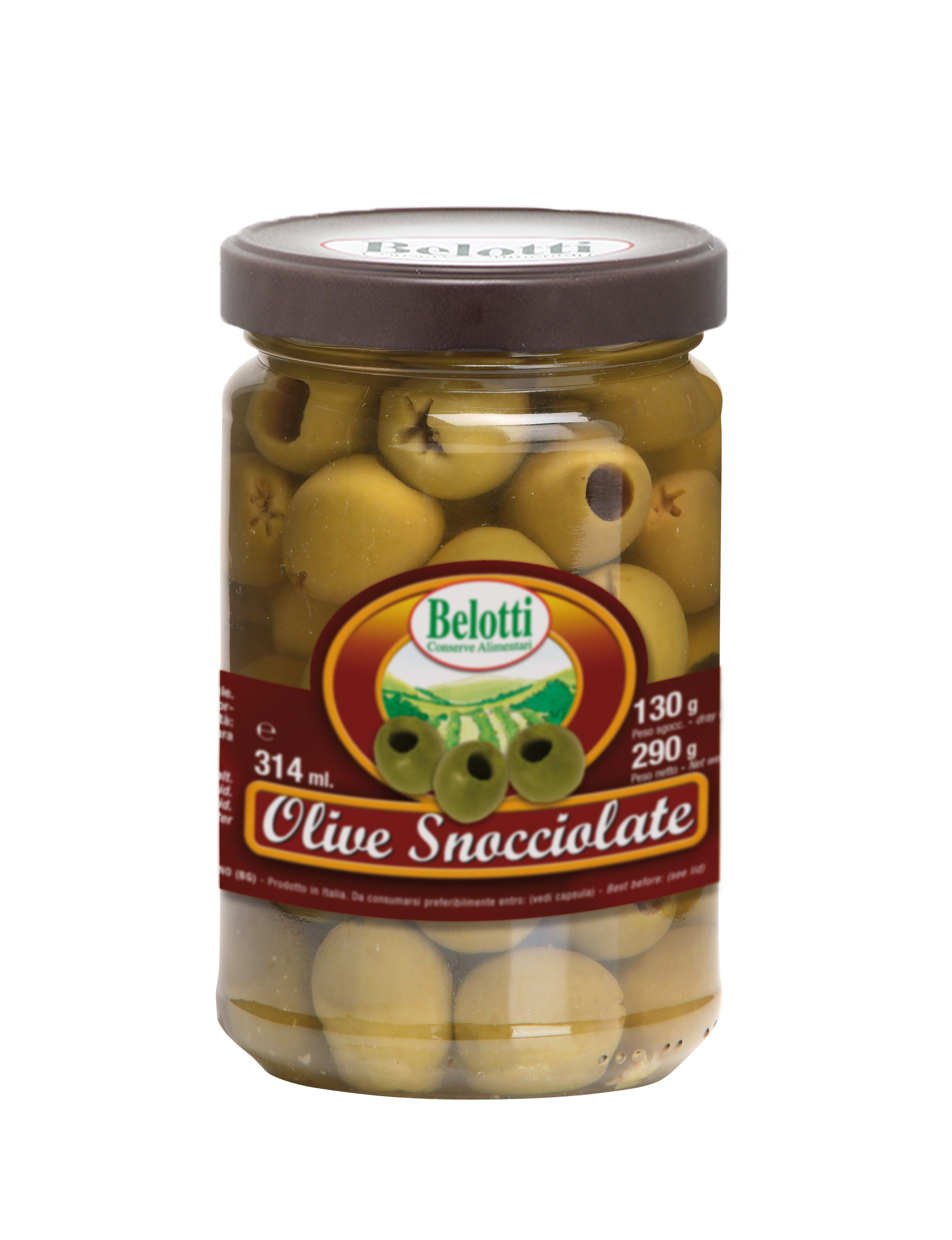 Belotti Zelené olivy bez pecek (olive snocciolate) 314ml