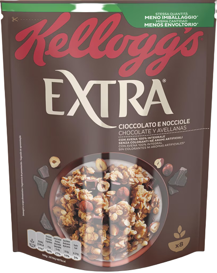 Kellogg's cereálie extra čokoláda s lískovými ořechy  375g